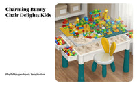 Kids Construction Brick Table Construction Brick Play Table Educational Toy for Young Children, Preschoolers, Playroom, Bedroom, Living Room