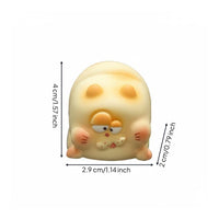 Feline Monitor Ornament Plump Feline Monitor Decor Cream-Yellow for Office, Home