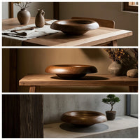 Fruit Bowl with Wide Open Center Bronze-Finish for Sideboard