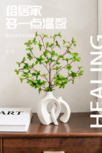 White Ceramic Vase with Spray-Painted Finish