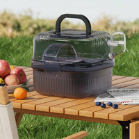 Portable Hamster Cage with Clear Lid, Large Oval Shape Travel Hamster Cage Includes Water Bottle and Wheel, Outdoor Hamster Cage for Small Pet Travel