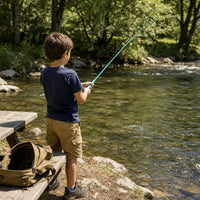 New Kids Fishing Rod Short Section Stream Rod Beginner Set Portable Mini Hand Rod