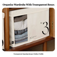 Numbered Textile Bin Foldable Design Closet Organizer Stackable