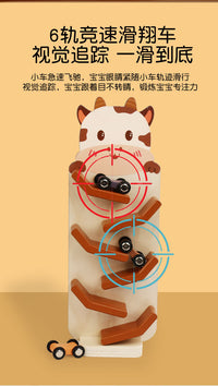 儿童新品趣味小熊滑翔车翻滚车幼儿益智惯性溜溜车木制滑滑车玩具