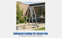 Aluminum Alloy Folding Step Ladder, Telescopic, Multi-Functional, Anti-Slip, For Home & Engineering