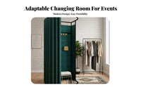Easy Assembly Portable Fitting Room Sturdy Frame Foldable Changing Stall Blackout Curtain Folding Dressing Cubicle Large Space for Market Vendors, Event Organizers, Temporary Shops, Clothing Shop S, Outdoor Events, Fashion Event