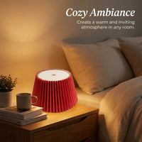 Light Shade with Floral Parchment Textile for Bedside Lamp and Room Decor, Oval Lampshade for Table and Floor Small