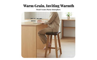 Round Top Four-Legged Stool Hardwood Wood Construction Wooden Seat Nordic Design