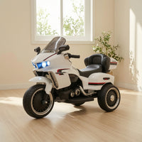 Push-Along Motorcycle Three-Wheel Motorcycle with Headlights Slip-Resistant Electric Push-Along with Backrest for Sidewalk, Playroom