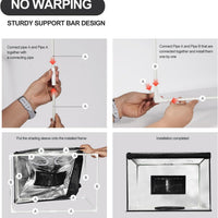 Portable Airbrush Spray Booth with Dual Fans, Adjustable LED Light and 360-Degree Turntable (US Plug)