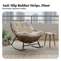 Upholstered Sled Base rocking chair Highsupportive assistance Rocking Chair Thick pad Sturdy Frame for Adults, Patio