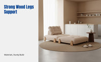 Folding Sectional Sofa Bed, Sturdy Wood Frame, Convertible, Cream Minimalist, Space-Saving, Living Room