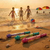 3 Pieces Water toy with Rotatable Nozzle 2-in-1 Pump Action Water Squirter Transparent Toy for Backyard Games, Seaside Fun