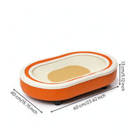 Oval Cat Scratching Lounge with Feet Woven Cat Scratcher Lounge Bed 2-in-1 Pet Furniture Cozy for Kittens