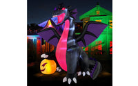 Inflatable Dragon with Pumpkin Giant Inflatable Dragon Spooky Halloween Decoration for Yard
