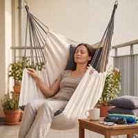 Thickened Hammock Chair with Cushion and Pillow for Indoor Outdoor Use
