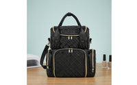 Cosmetic Organizer Bag Quilted Makeup Bag with Shoulder Strap Nail Art Organizer Structured Multi-Compartment for Travelers