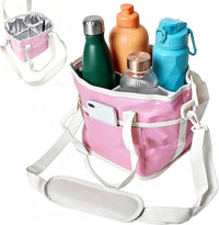 Insulated 4-Cup Drink Carrier Tote Bag with Shoulder Strap for Picnic, Lunch, Coffee, and Cold Drinks