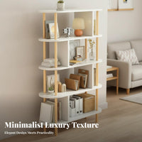 A-Frame bookshelf sturdy Wood Legs Storage Shelf Easy Assembly for Homeowners