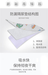 婴儿童隔尿垫防水可洗大尺寸超大号尿不湿床单加厚成人月经姨妈垫 恐龙乐园 80*120cm【可机洗水洗】