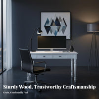 hardwood dual-drawork & studyr wooden deskDrawork & studyr Wooden Desk Light Luxury Writing Table USA-inspired design Office Furniture Minimalist Design for Home Workers, Professionals, property owners, Study Room, Bedroom