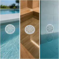 White Pool Main Drain Cover Circular Pool Drain Port Cover Round Safe for Spas