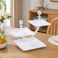 Tiered Serving Stand, Matte White Cupcake Stand for Coffee Table, Premium Dessert Display Stand, Creative Food Risers for Afternoon Tea