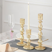 French Vintage Silver-Plated Glass Candle Holder