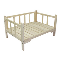 Hardwood pet bed with padded cover