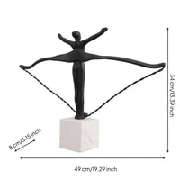 Abstract Figure Sculpture Matte Finish Tabletop Ornament Black Minimalist Abstract Figurine for Coffee Table