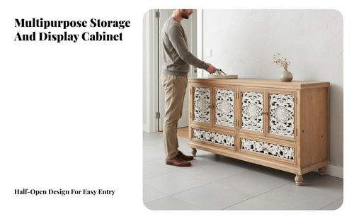 Retro Design Entryway Table with Storage Mixed Material Construction utilitarian Console Table Slim silhouette Hallway Cabinet Easy to Clean for Interior Decorators, Homeowners, Apartment Dwellers, Foyer, Living Room