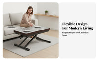 transformable Coffee-to-Dining Table Multi-Functional Household Furniture Space-Saving for People with Small Living areas, Apartment Dwellers, Home