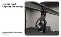 Thickened Steel Movable Sandbag Hanger Long-Lasting Material Sliding Striking Bag Rack 360 Degree Swivel Ceiling Track Bag Holder Easy to Install for Boxers, Combat Artists, Training Center
