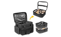 Travel Makeup Bag with Handle Spacious Cosmetic Bag Multifunctional Makeup Case with Removable Dividers for Washroom