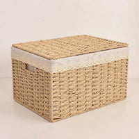 Clothing Storage Paper Basket Khaki With Handle Extra Large Storage Basket Living Room Storage Organizer