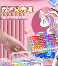 丙烯马克笔可水洗不透色可叠色防水速干手绘diy水彩笔绘画本