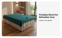 Soft and Comfortable Spa Bed Cover with Face Hole Skin-Friendly Massage Sheet with Face Hole Breathable Solid Color Spa Bed Cover Full Coverage for Beauty Professionals, Estheticians, Physical Therapists