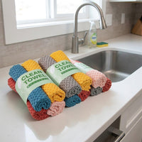 Microfibre Cloth and Microfibre Towel, Quick-Drying Cleaning Cloths, 30x30 cm Glass Cleaning Cloth, Pack of 4 Mixed Colors