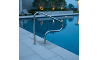 Swimming Pool Handrail with Base Plate Stainless Steel Swimming Pool Handrail Floor-Mounted Hardware for Swimmers, Elderly