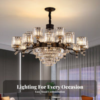 Crystal highlights helical Staircase Light Luxury Design helical Staircase Chandelier Statement Piece Ceiling Fixture Modern aesthetic for Villa Owners, Homeowners, Interior Designers, Living Room, Foyer, attic space Space
