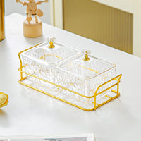 Mixed Kernels and Dried Fruit Tray Transparent Cover Divided Candy Tray Easy To