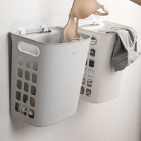 Wall-Mounted Laundry Hamper Plastic Clothes Storage Basket for Bathroom and Home