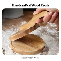 Dumpling Wrapper Maker Produces Uniform Wrappers Wooden Dumpling Wrapper Press Labor-Saving Manual Pastry Presser for Home Cooks, Beginners