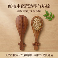 Red Sandalwood Guzheng-Style Cushion Comb for Scalp Massage