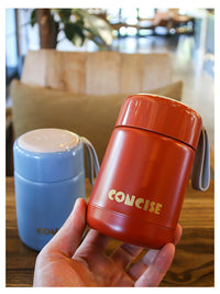 Portable 304 Stainless Steel Insulated Food Jar with Rope Handle, Wide Mouth