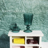 Miniature Dollhouse Glass Candy Jar Model for Food Play Scenes