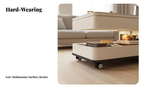 Multi-Functional Convertible Lift-Top Table Movable with Wheels Living Room Furniture Multifunctional Storage Unit Light Luxury Design for Apartment Dwellers, Work-from-Home Workers, Homeowners, Dining, Small Areas, Home Office, Entertainment Area