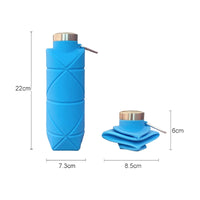 Collapsible Silicone Water Bottle for Outdoor Sports, Food-Grade Portable Diamond Pattern Water Bottle