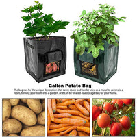 PE Potato Grow Bag with Flap, Square Vegetable Planter for Home Gardening