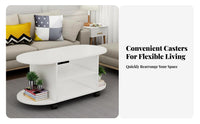 Oval Coffee Table with Shelf Modern Design two-shelf Oval Table Minimalist and design